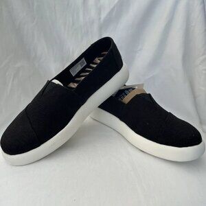 Toms Alpargata Mallow Black Heritage Canvas Womens Size 6.5 Shoes New in Box